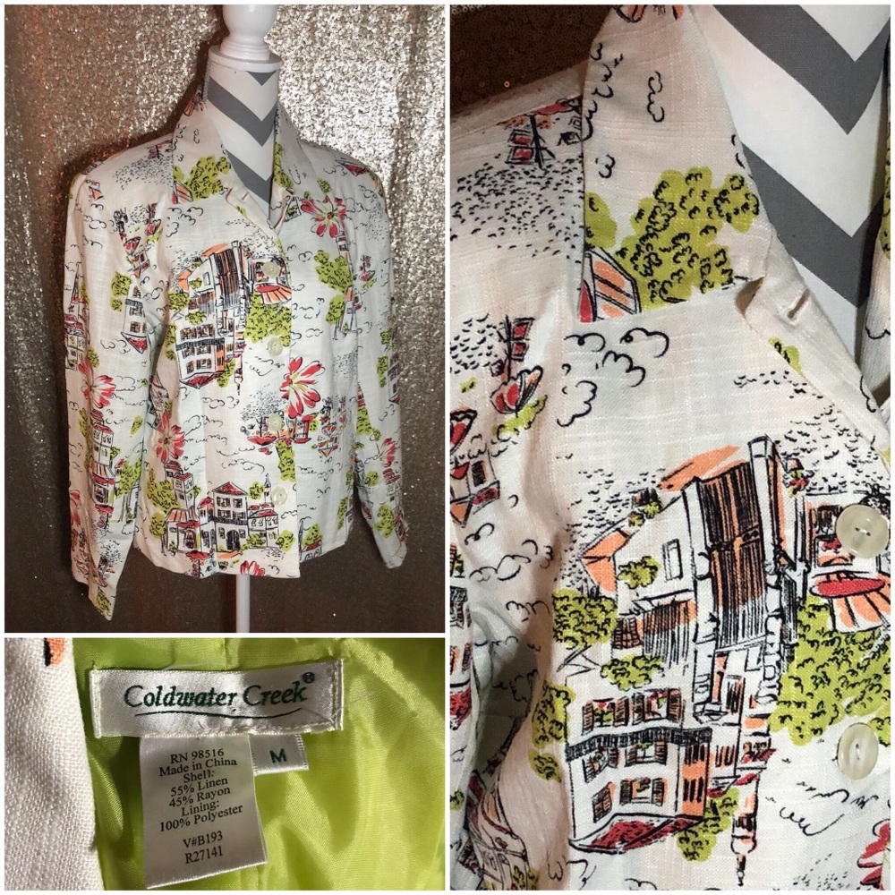 Coldwater Creek print blazer jacket
